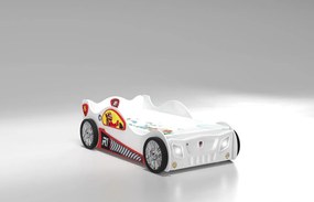 Cama para criança, Carro de Corrida Monza Pequena Com Luzes LED, Oferta colchão e estrado 171x97x49 cm Branca