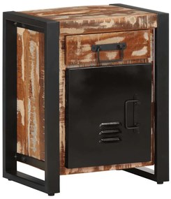 Mesa de cabeceira multicor 40x30x50cm madeira maciça recuperada
