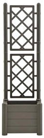 Vaso/floreira de jardim com treliça 43x43x142 cm PP antracite