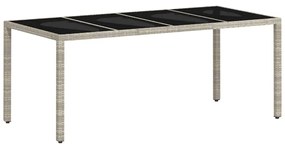 Conjunto de Jantar para Jardim 7 pcs Cinzento-claro