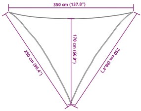 Para-sol estilo vela 160 g/m² 2,5x2,5x3,5 m PEAD branco