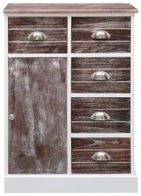Aparador com 10 gavetas 113x30x79 cm madeira castanho