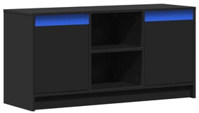 Móvel de TV com luzes LED derivados de madeira preto