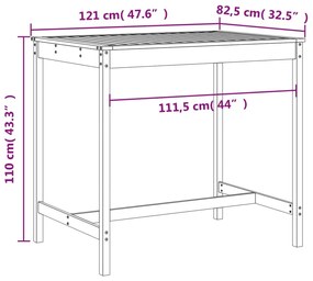 5 pcs conjunto de bar para jardim pinho maciço