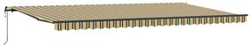 Toldo Retrátil Automático Verde e Amarelo 600 x 300 cm