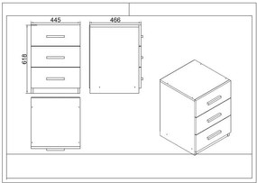 Conjunto de Mobiliário de Escritório VO17 – Branco – Espessura 18 mm