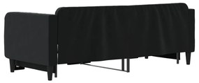 Sofá-cama com gavetão 90x200 cm veludo preto