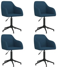 vidaXL Cadeiras de jantar giratórias 4 pcs veludo azul