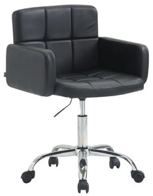 Cadeira de escritório Los Angeles em couro sintético 60 x 75-89 x 52 cm Preto