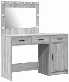 Conjunto de Maquilhagem de 2 Peças vidaXL com LED em Aglomerado Cinza
