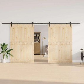 Kit de ferragens para porta deslizante 427 cm aço preto