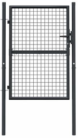 Portão de jardim em rede aço galvanizado 100x175 cm cinzento