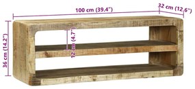 Armário de TV 100x32x36 cm Madeira Maciça de Mangueira