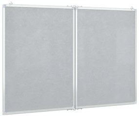 Quadro branco magnético dobrável 120x100x1,7 cm alumínio