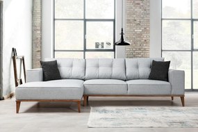 Sofá-Cama de Canto Montana - Cinza Claro - 288 x 160 cm