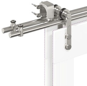 Kit ferragens p/ porta deslizante 400cm aço inoxidável prateado