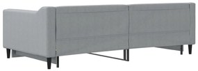 Sofá-cama com gavetão 100x200 cm tecido cinzento-claro