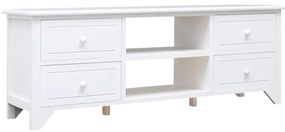 Móvel de TV 108x30x40 cm madeira paulownia maciça branco