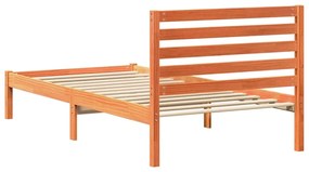 Estrutura da Cama com cabeceira Castanho-mel 90 x 190 cm