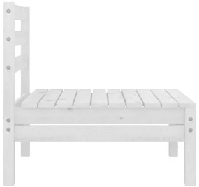 8 pcs conjunto lounge de jardim pinho maciço branco