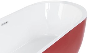 Banheira autónoma em acrílico vermelho 150 x 75 cm NEVIS Beliani