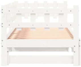 Sofá-cama de puxar 2x(80x200) cm pinho maciço branco