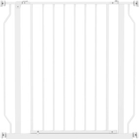 PawHut Barreira de Segurança para Cães 75-85 cm para Portas e Escadas, Dupla Direção, Duplo Bloqueio, Branco | Aosom Portugal