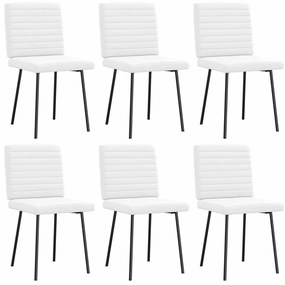 vidaXL Cadeiras de jantar 6 pcs couro artificial branco