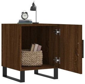 Mesa cabeceira 2pcs 40x40x50cm deriv. madeira carvalho castanho