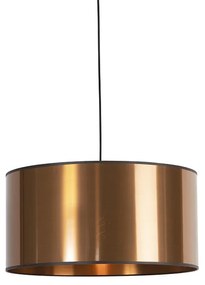 Candeeiro de suspensão design preto com cúpula em cobre 50 cm - Pendel Moderno