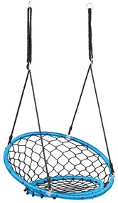 Baloiço Infantil com Cordas Ajustáveis para o Jardim Parque de Árvores Interior e Exterior  Φ 89 cm Azul