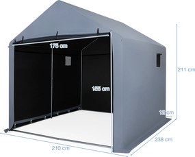 Abrigo para Bicicletas, 210 x 238 x 211 cm, Grande Capacidade, Cinzento