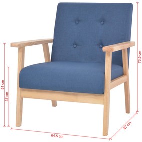 Conjunto de sofás 2 pcs tecido azul