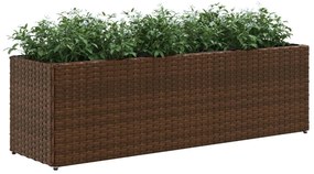 Canteiro jardim com 3 vasos 105x30x32 cm vime PE castanho