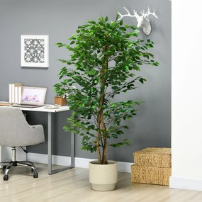 HOMCOM Planta Figueira Artificial com Tronco Realista 180 cm Planta Ar