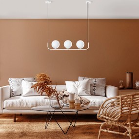 Chandelier Faruk – Branco – Diâmetro Cap: 15 cm (3 Peças), Comprimento