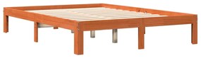 Cama sem colchão 140x190 cm pinho maciço castanho-mel