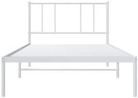 Estrutura de cama com cabeceira 80x200 cm metal branco