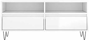 Móvel p/ TV 100x34,5x44,5 cm derivados madeira branco brilhante