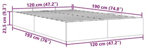 Estrutura de cama otomana sem colchão cappucino 120x190 cm