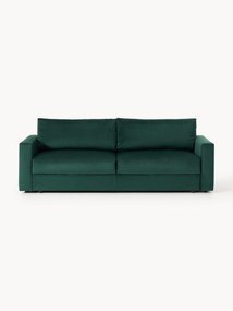 Sofá-cama em veludo com arrumação Tasha (3 lugares)