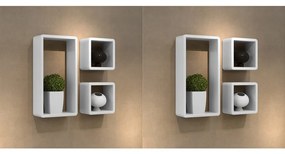 vidaXL Prateleiras de parede cubo 6 pcs branco