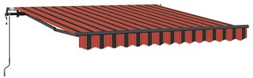 Toldo Retrátil Automático em Laranja e Marrom, 300x250 cm