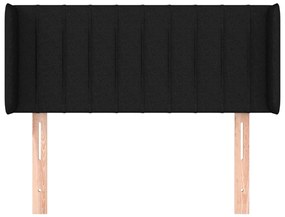 Cabeceira de cama c/ abas tecido 83x16x78/88 cm preto