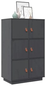 Aparador alto 67x40x108,5 cm pinho maciço cinza