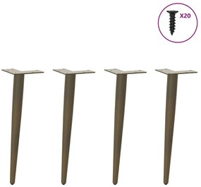 Pés para mesa de centro cônicos 4 peças aço natural 30-31 cm aço