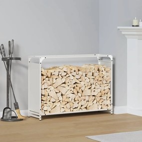 Suporte para lenha 90x28x65 cm aço laminado a frio branco