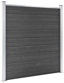 Conjunto de painel de vedação WPC 526x186 cm preto