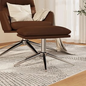 vidaXL Apoio de pés 45x29,5x35 cm couro artificial castanho brilhante