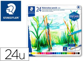 Lapices de Colores Staedtler Acuarelables Caixa Metal de 24 Colores Surtidos